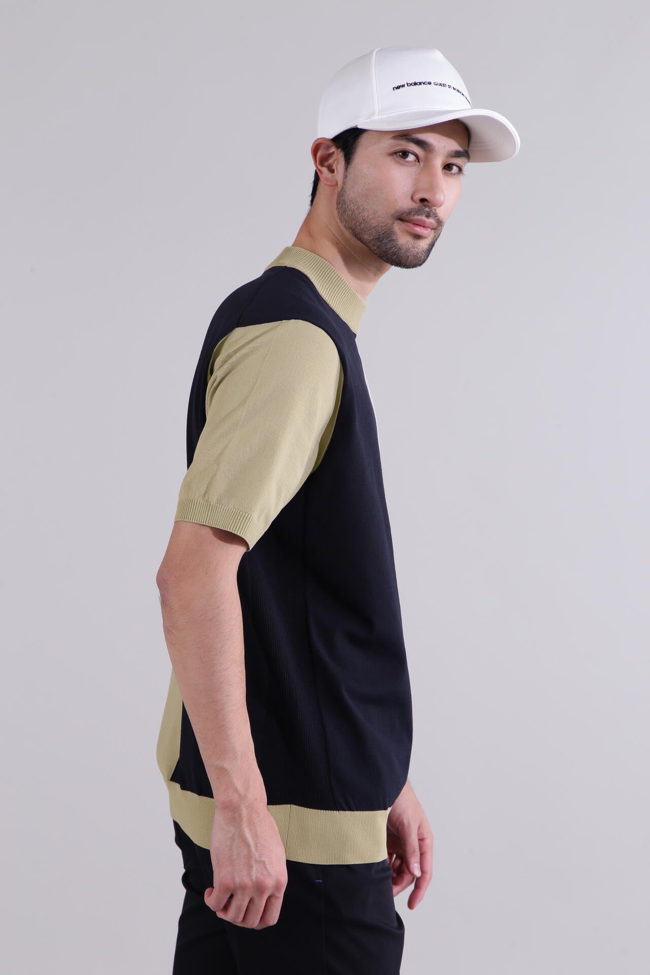 直営店舗限定】半袖 モックネック ニット プルオーバー (MENS) | new