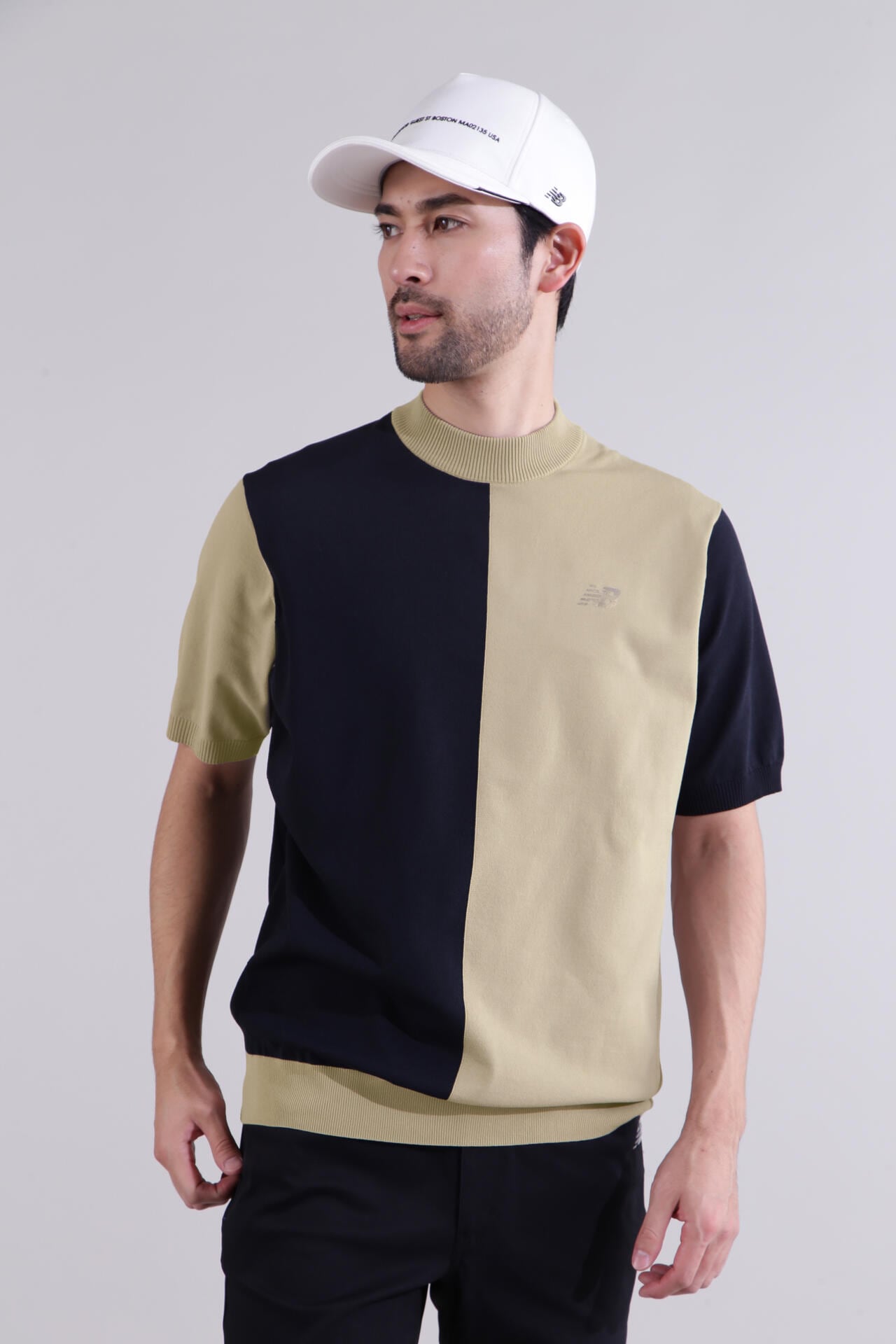直営店舗限定】半袖 モックネック ニット プルオーバー (MENS) | new