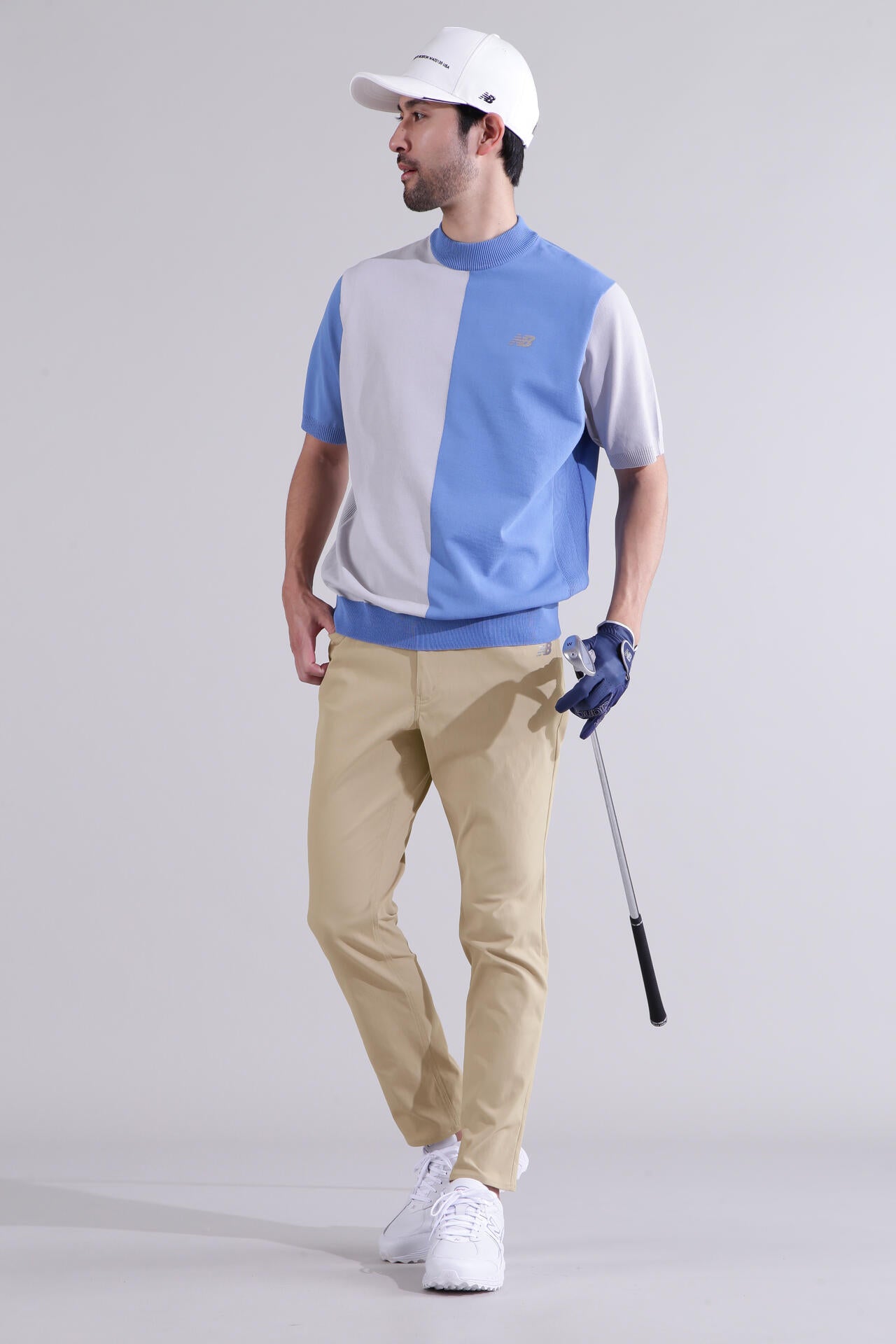 直営店舗限定】半袖 モックネック ニット プルオーバー (MENS) | new