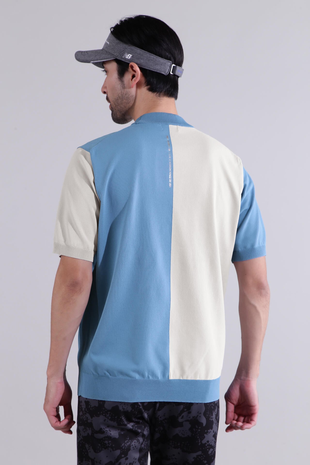 【直営店舗限定】半袖 モックネック ニット プルオーバー (MENS)