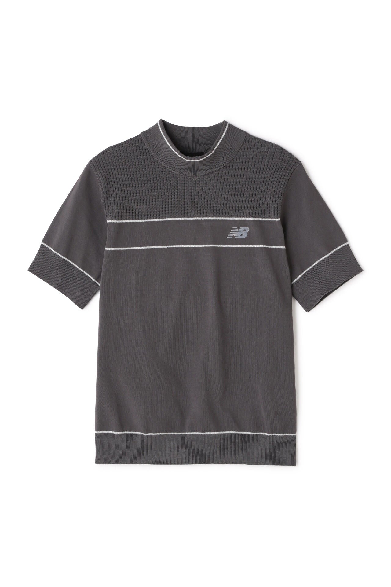【直営店舗限定】ハーフスリーブ モックネック ニット プルオーバー (WOMENS)