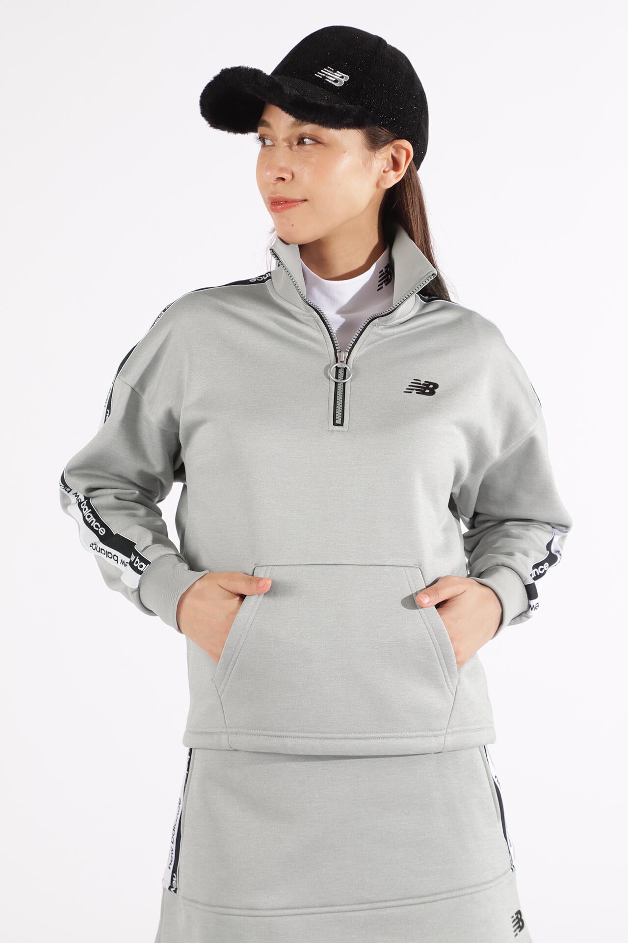 インレイ裏起毛 ストレッチ スウェット ハーフジップ プルオーバー (WOMENS SPORT)