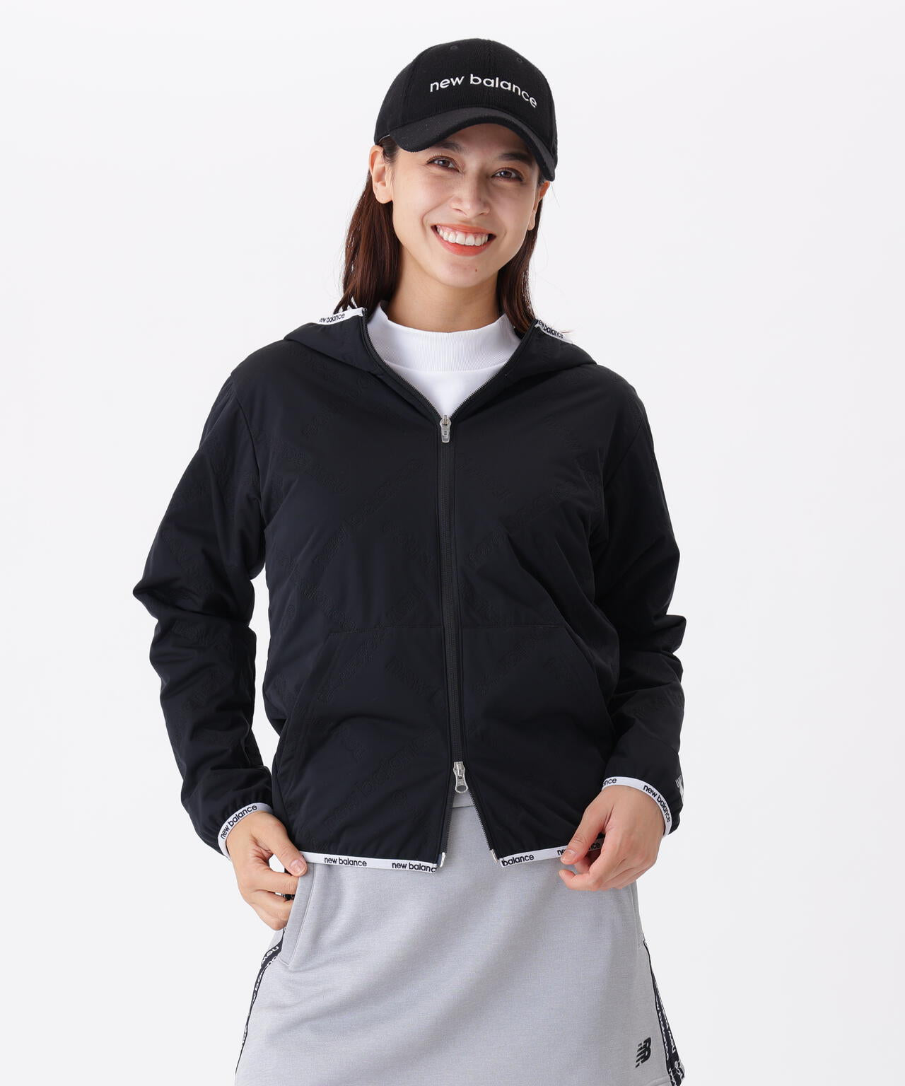 防風 撥水 保温 ロゴダイヤチェックキルト フルジップ フーディー