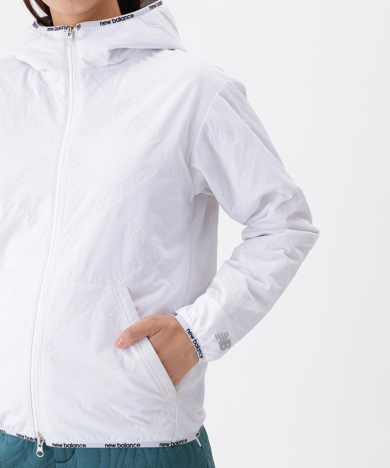 防風 撥水 保温 ロゴダイヤチェックキルト フルジップ フーディー