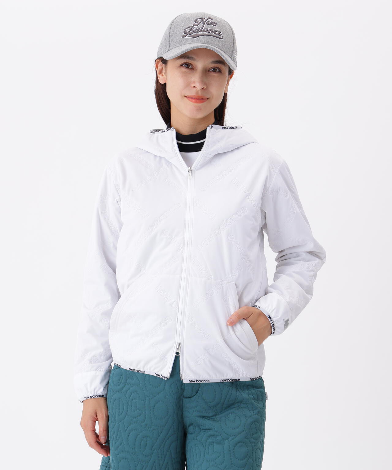 防風 撥水 保温 ロゴダイヤチェックキルト フルジップ フーディー (WOMENS)