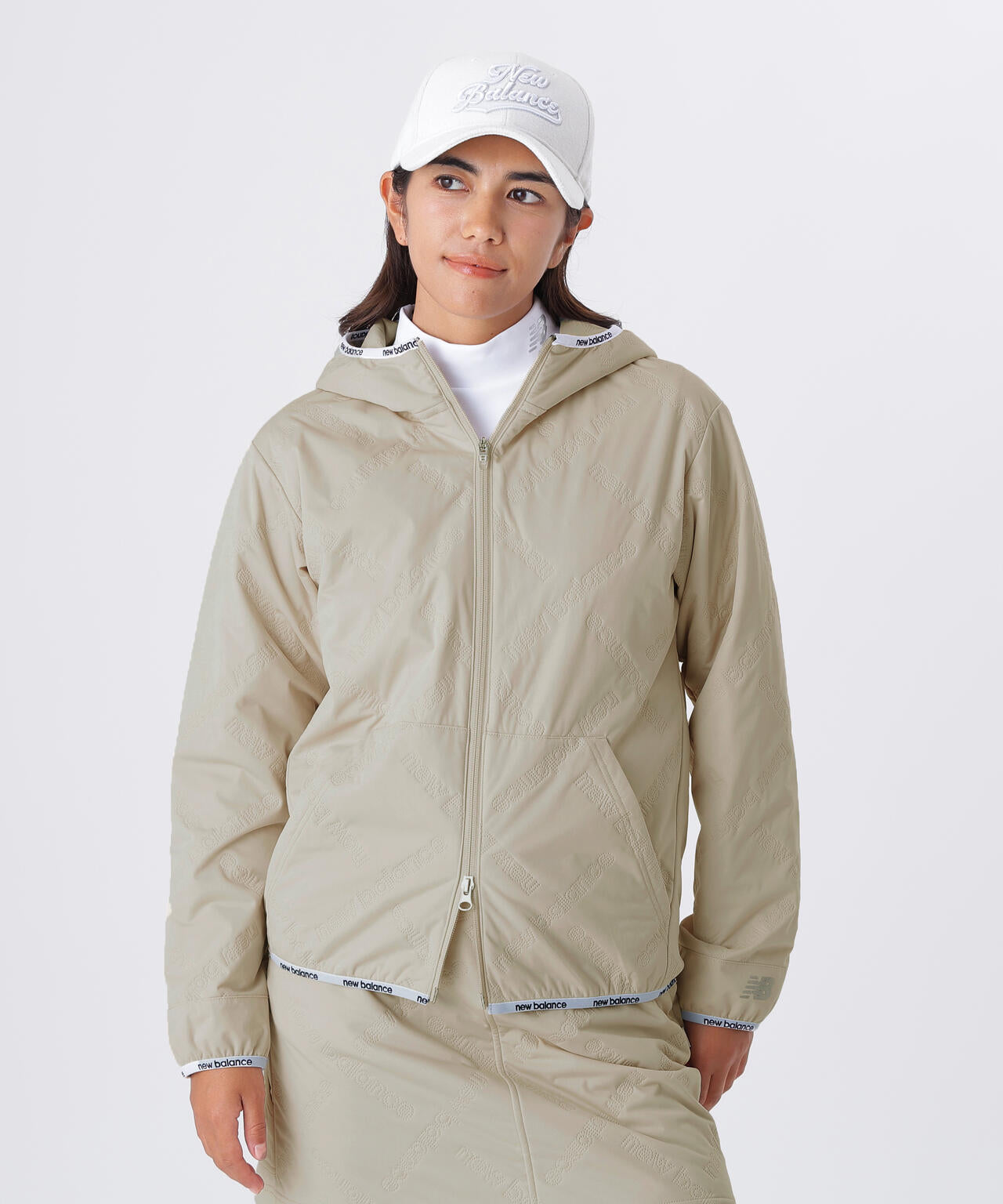 防風 撥水 保温 ロゴダイヤチェックキルト フルジップ フーディー (WOMENS)