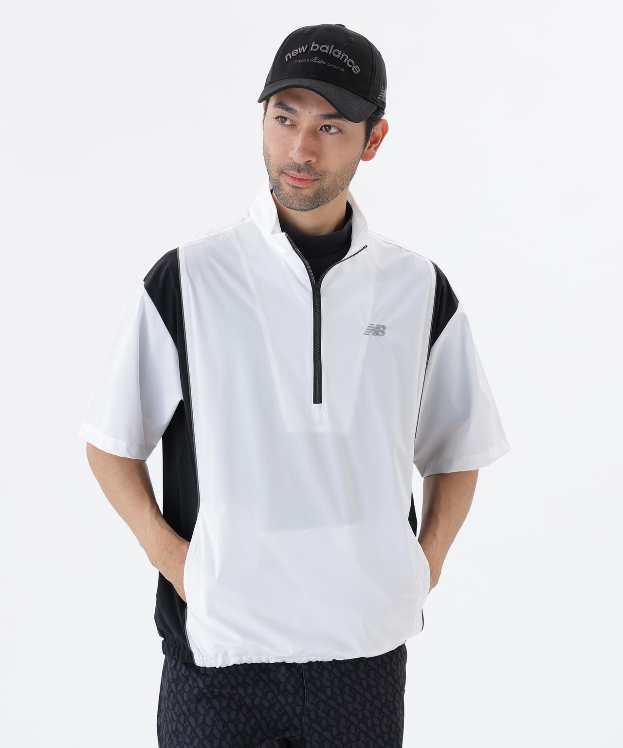 ストレッチ 撥水 ハーフスリーブ スタンドジップ ブルゾン (MENS)