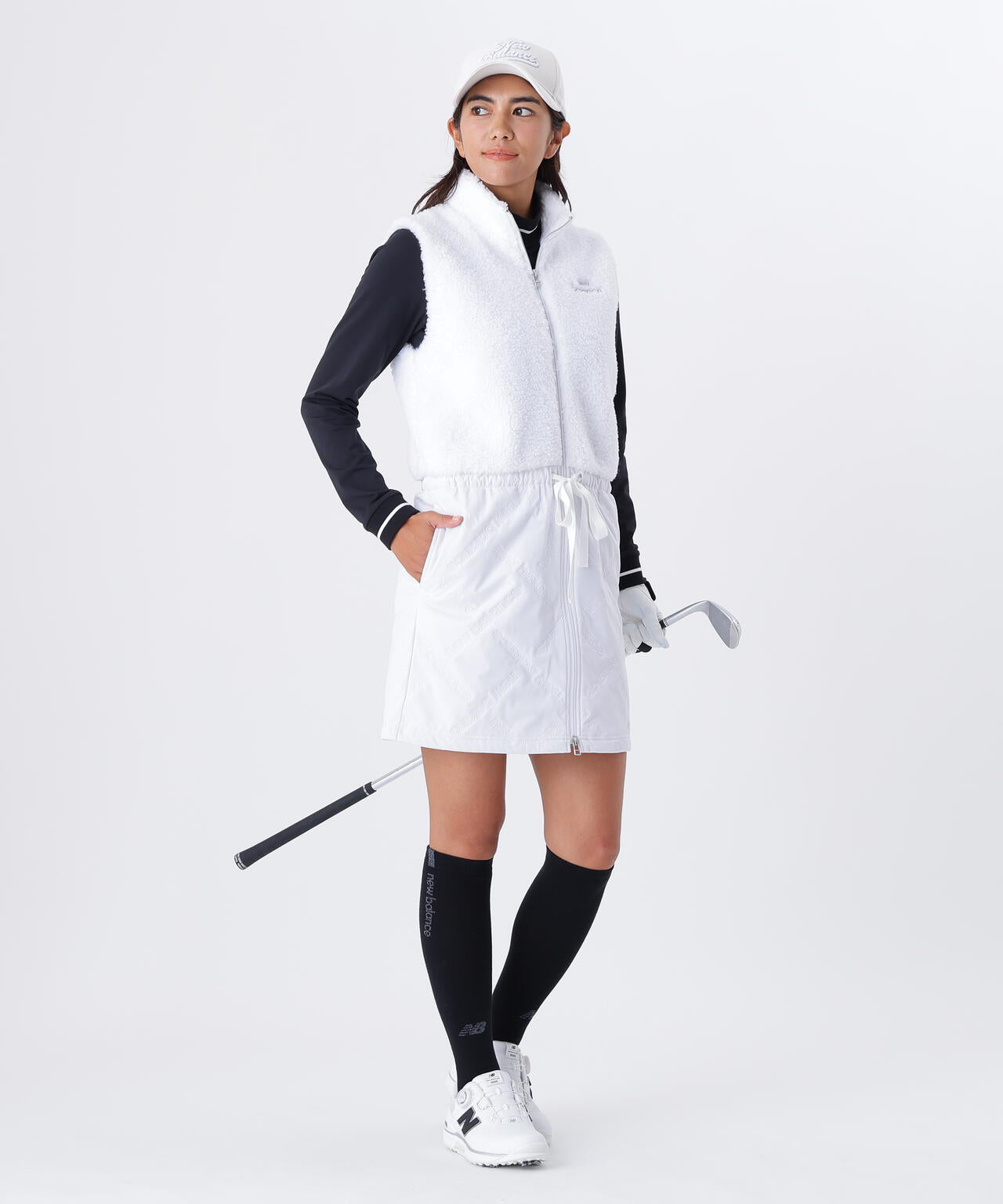 ボア×ロゴキルト フルジップ ワンピース (WOMENS) | new balance golf