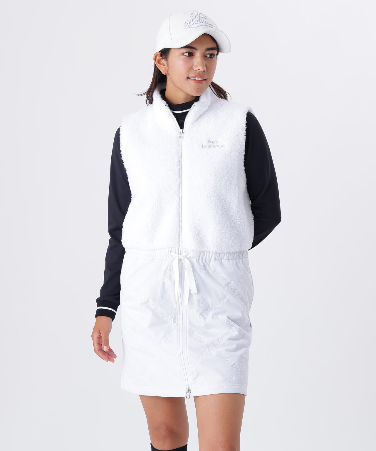 ボア×ロゴキルト フルジップ ワンピース (WOMENS)