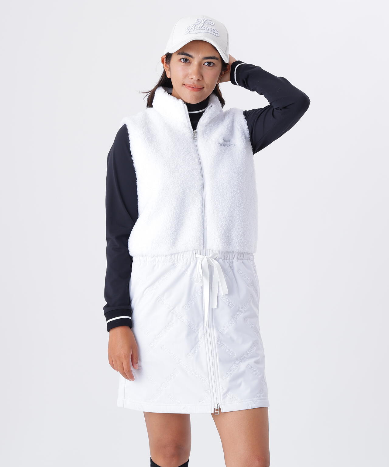 ボア×ロゴキルト フルジップ ワンピース (WOMENS)