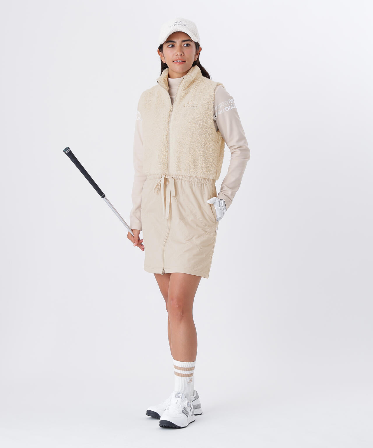 ボア×ロゴキルト フルジップ ワンピース (WOMENS) | new balance golf