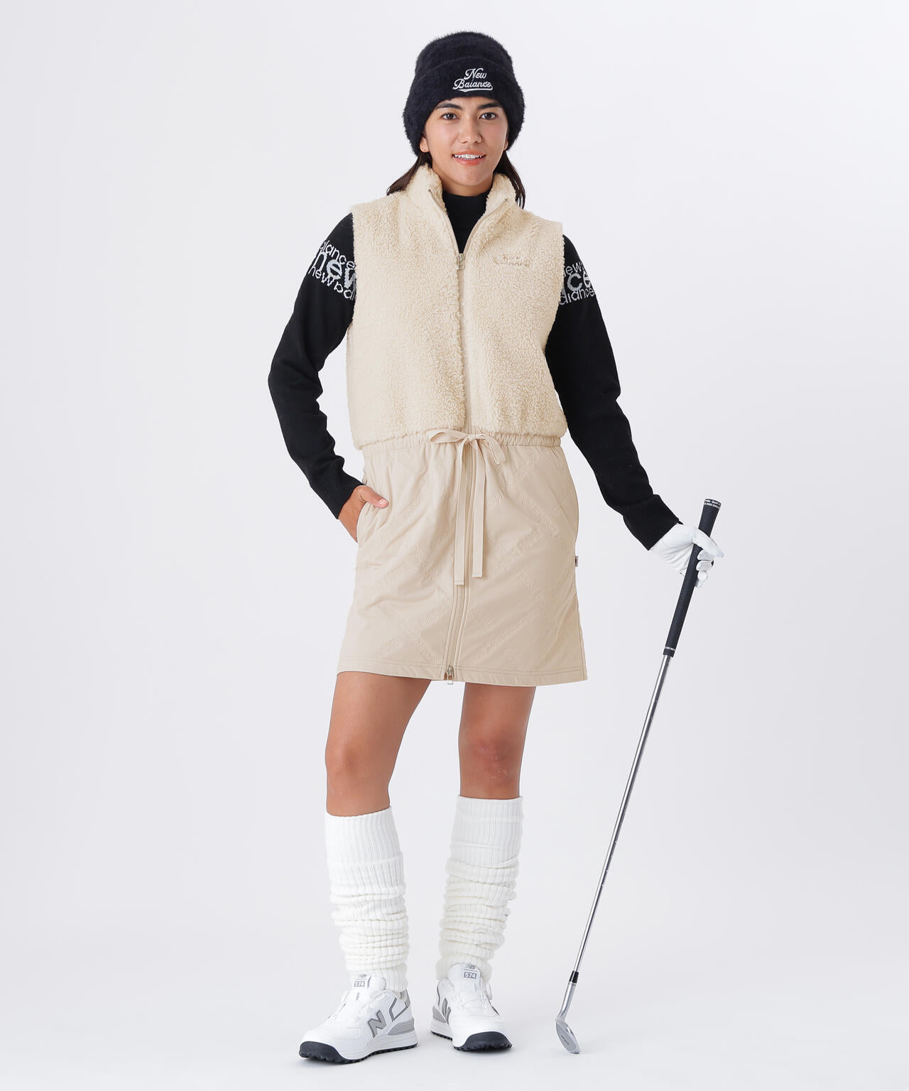 ボア×ロゴキルト フルジップ ワンピース (WOMENS)