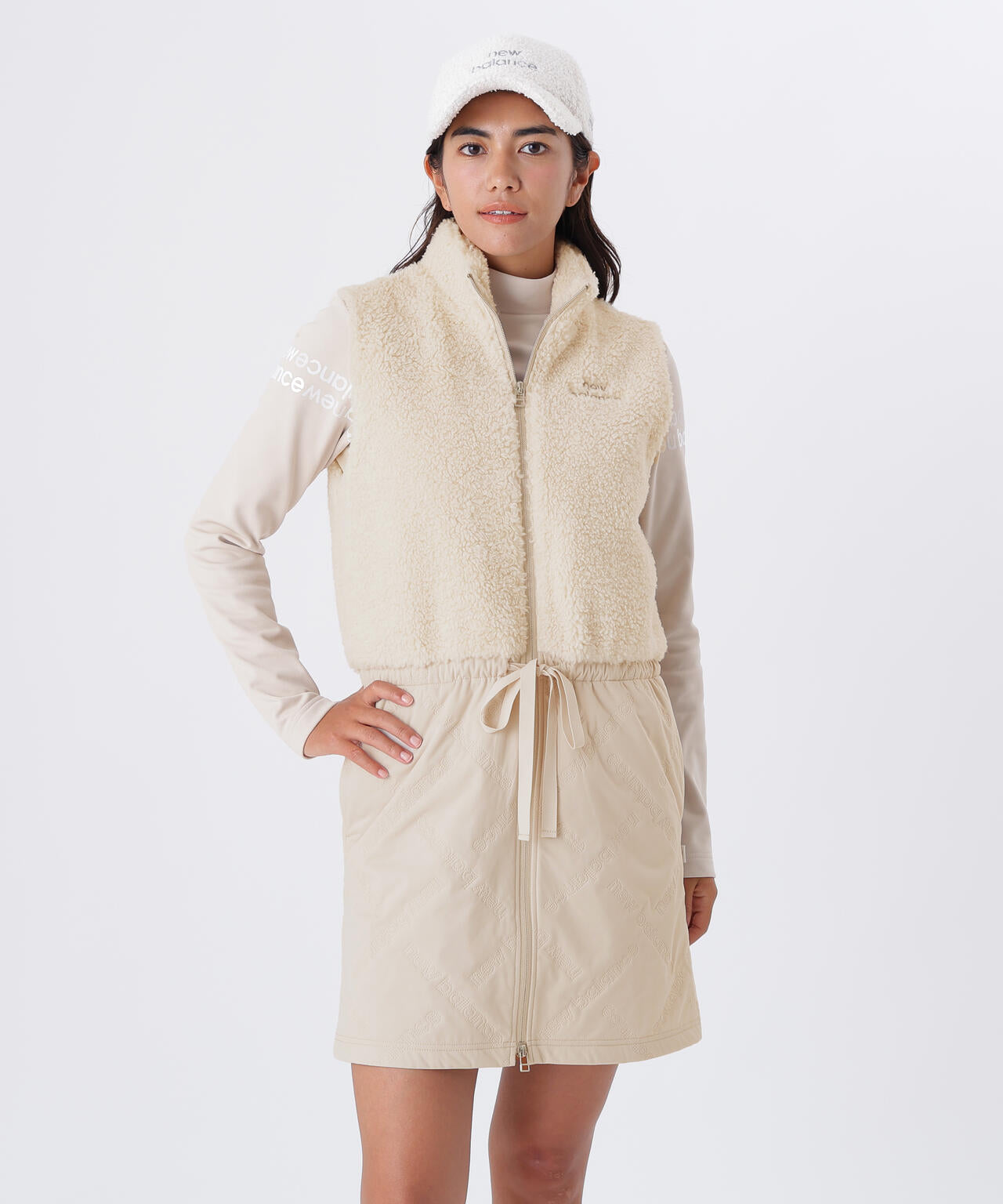 ボア×ロゴキルト フルジップ ワンピース (WOMENS)