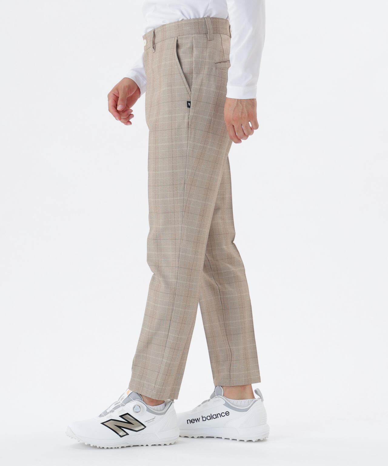 グレンチェック柄 ワイド テーパード ロングパンツ (MENS)