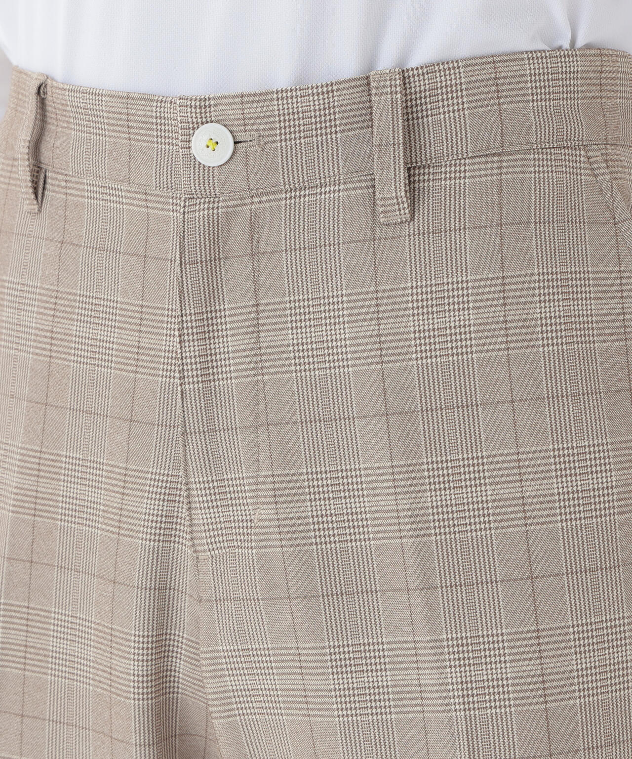 グレンチェック柄 ワイド テーパード ロングパンツ (MENS)