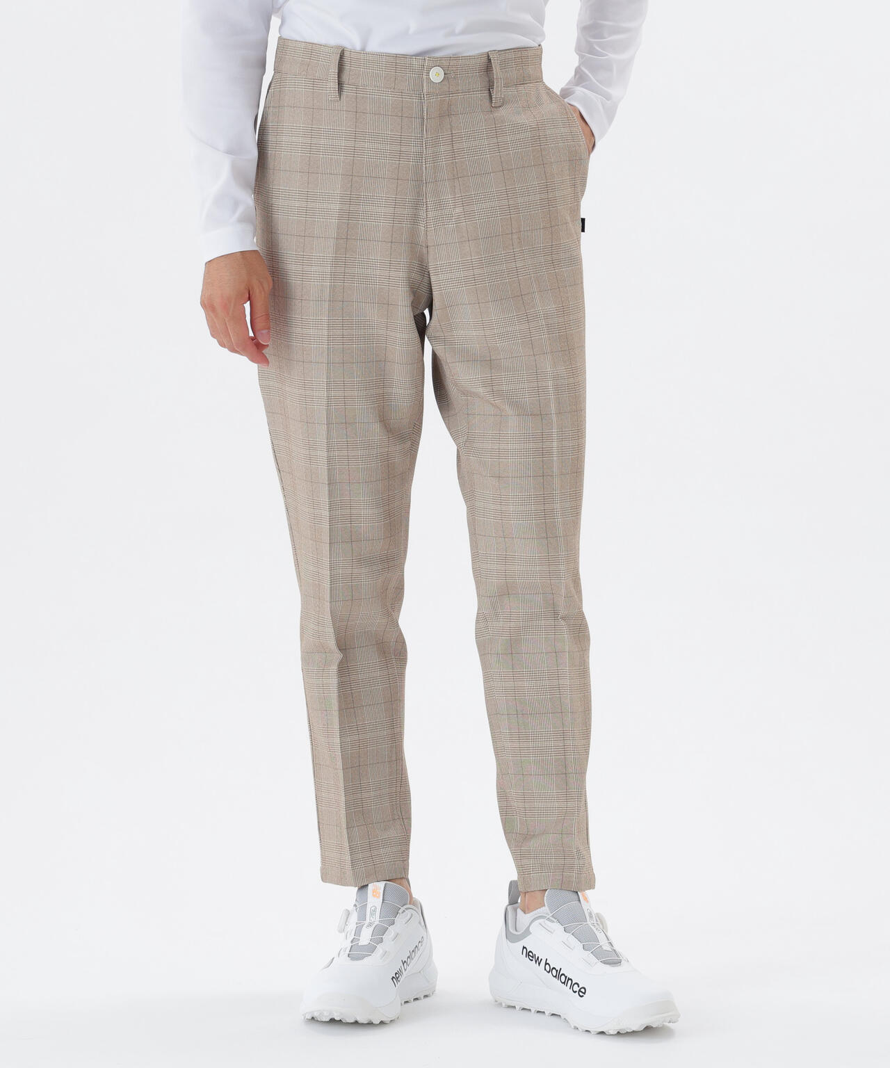 グレンチェック柄 ワイド テーパード ロングパンツ (MENS)