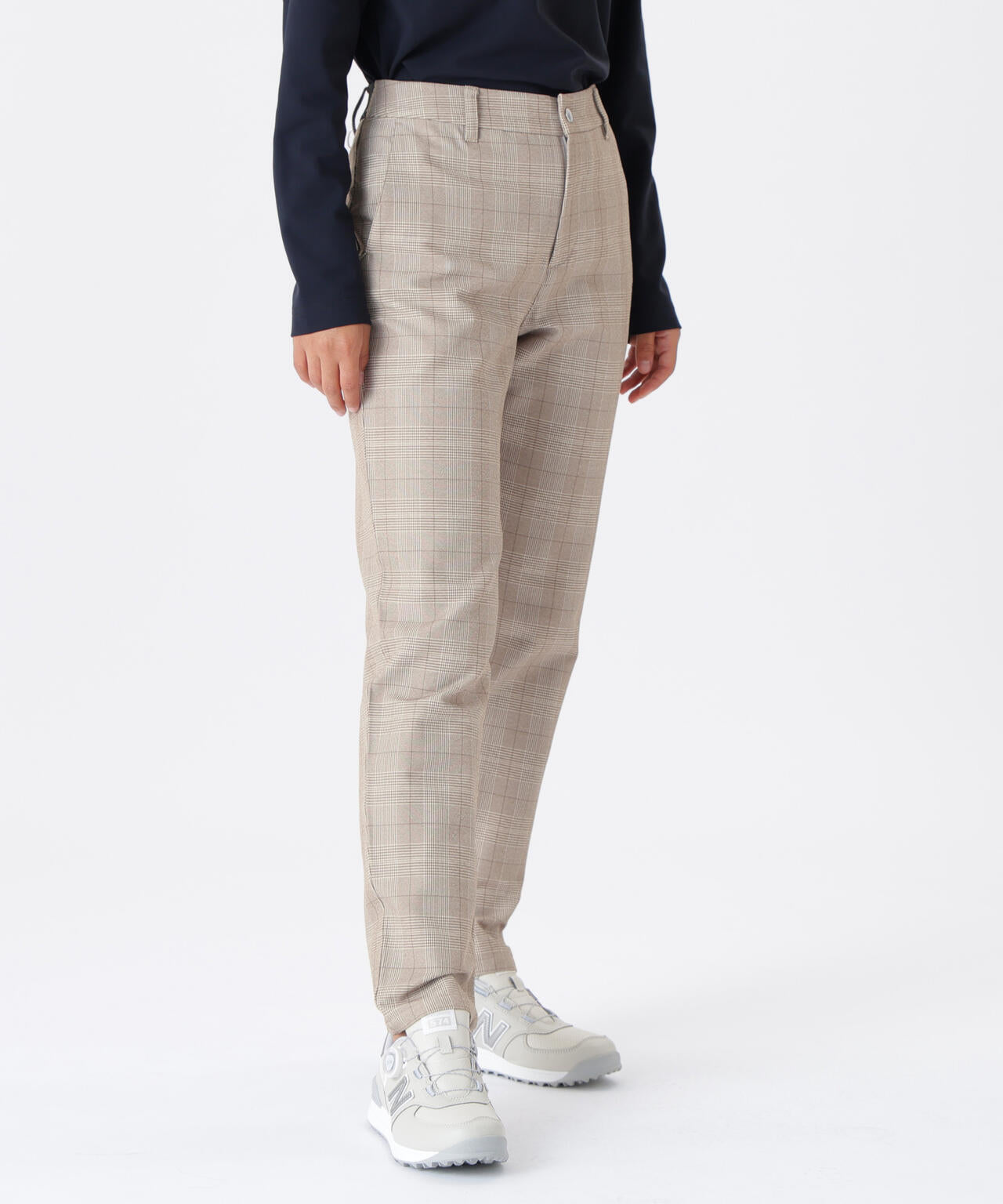 グレンチェック柄 テーパード ロングパンツ (WOMENS)