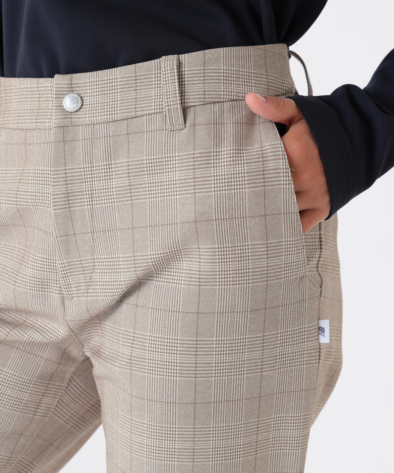 グレンチェック柄 テーパード ロングパンツ (WOMENS)