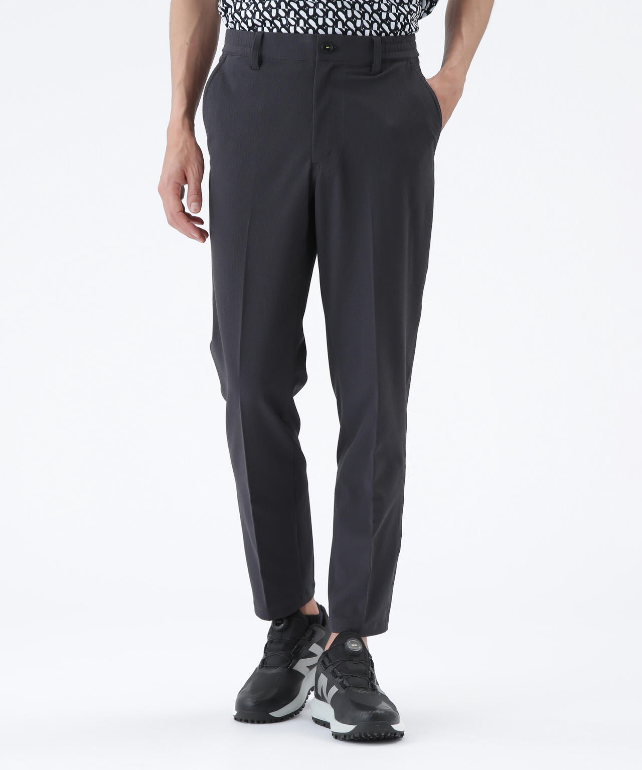 ドビーチェック ワイド テーパード ロングパンツ (MENS)