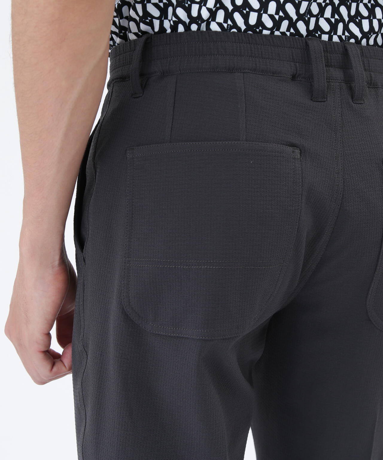 ドビーチェック ワイド テーパード ロングパンツ (MENS)