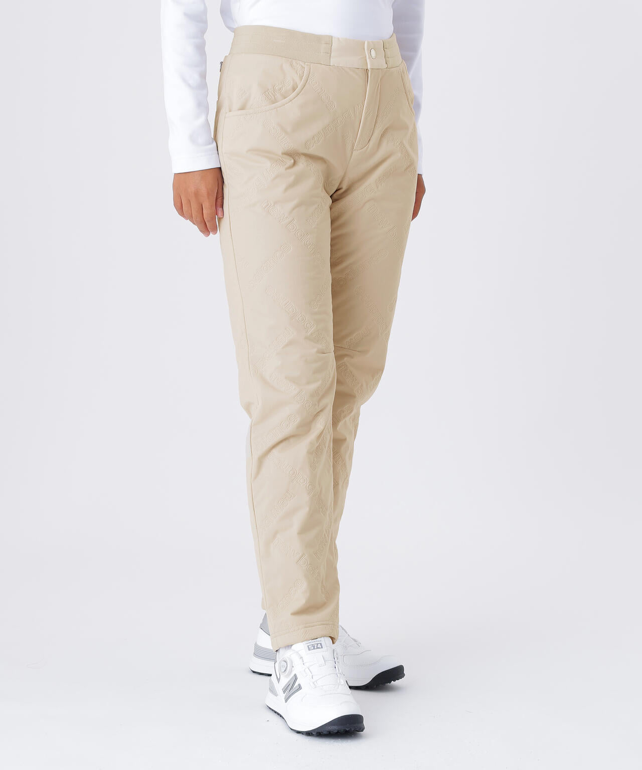 撥水 防風 保温 キルト テーパード ロングパンツ (WOMENS)