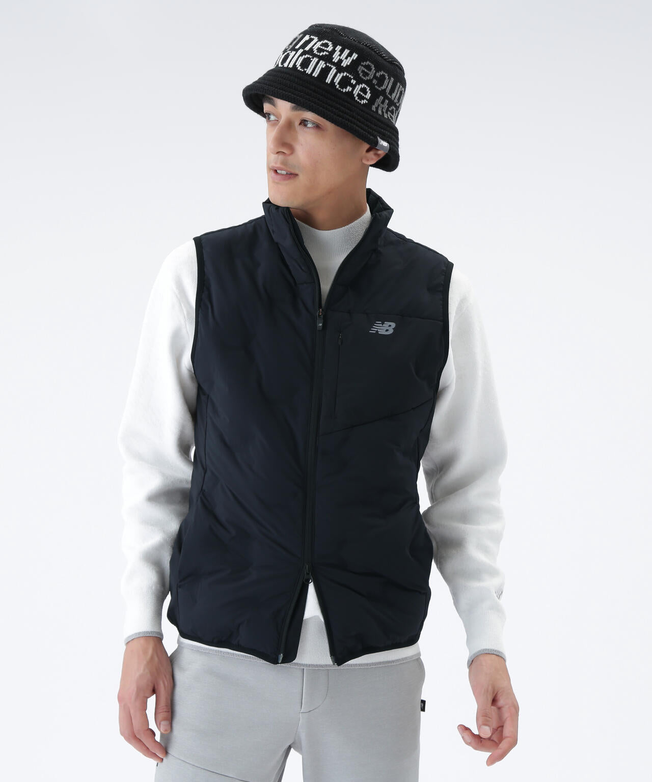 撥水 ストレッチ ライトダウン フルジップ ベスト (MENS)