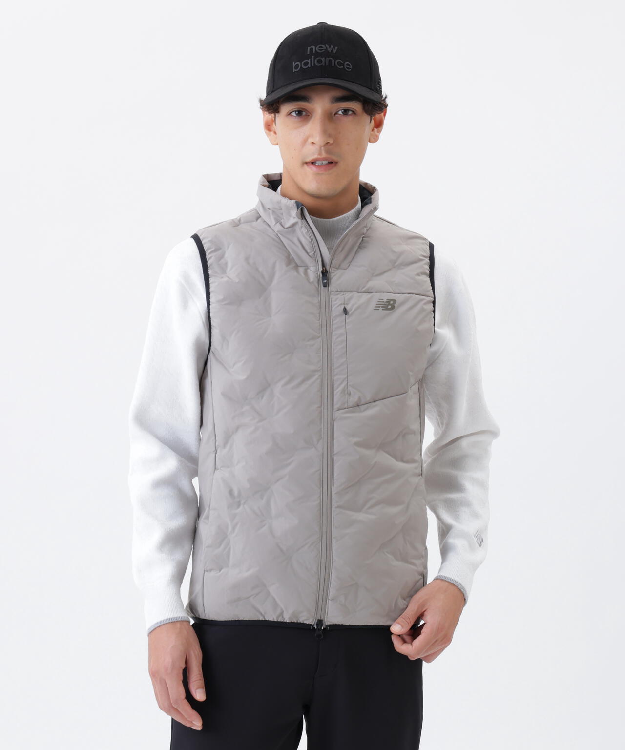 撥水 ストレッチ ライトダウン フルジップ ベスト (MENS)