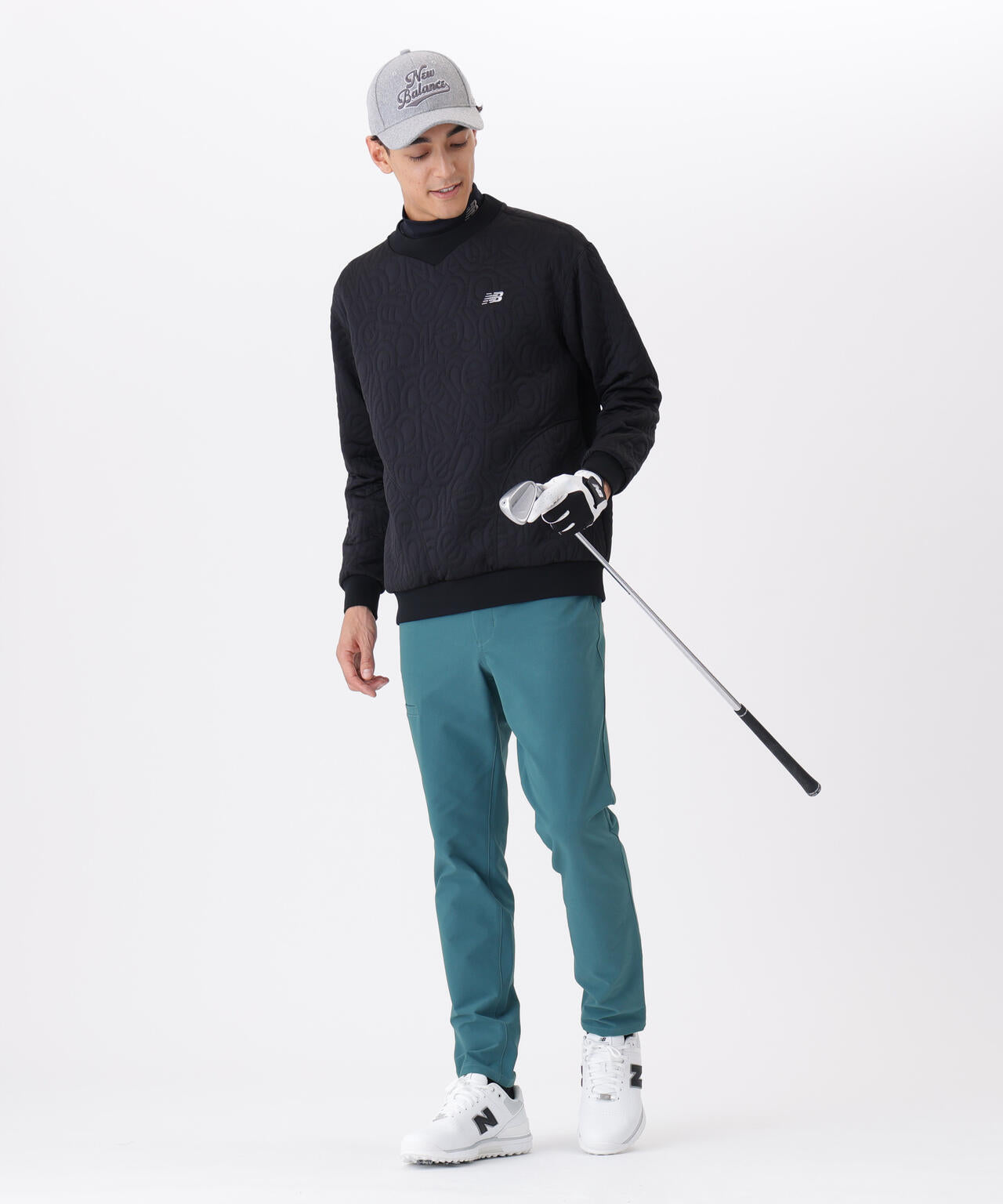 フローティングロゴキルト テクスチャー クルーネック プルオーバー