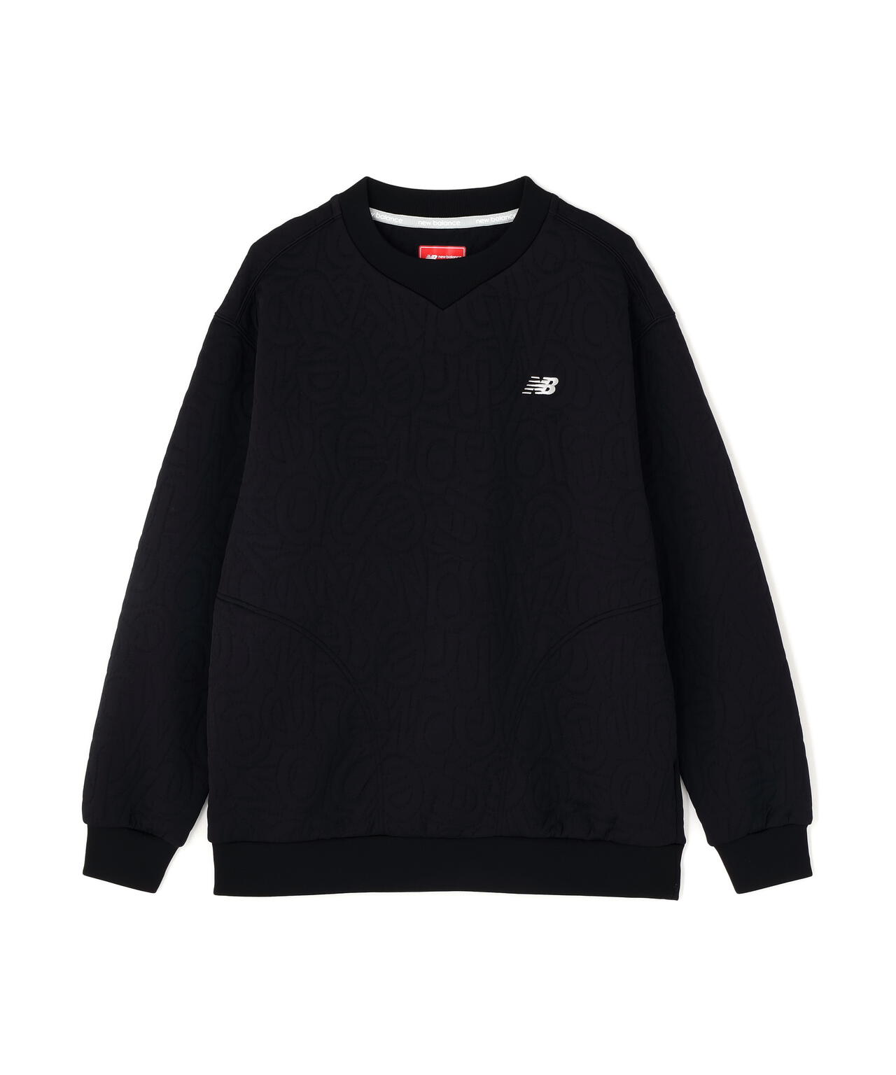 フローティングロゴキルト テクスチャー クルーネック プルオーバー