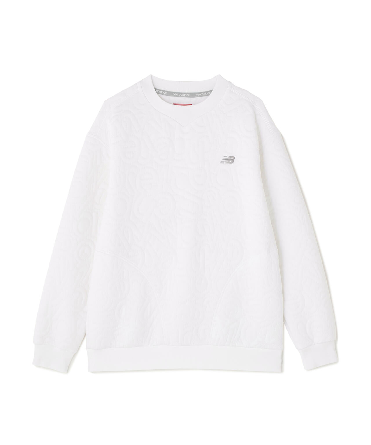 フローティングロゴキルト テクスチャー クルーネック プルオーバー