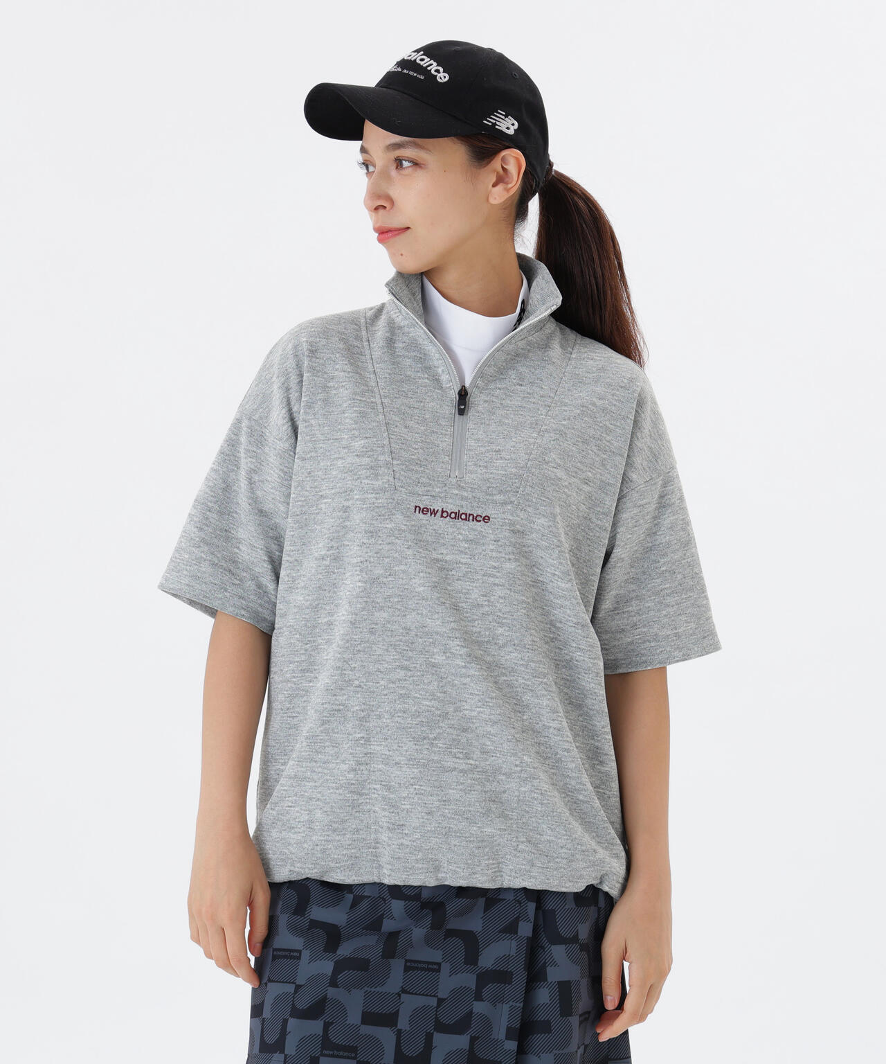 【直営店舗・公式オンライン限定】半袖 スウェット ハーフジップ プルオーバー (WOMENS)