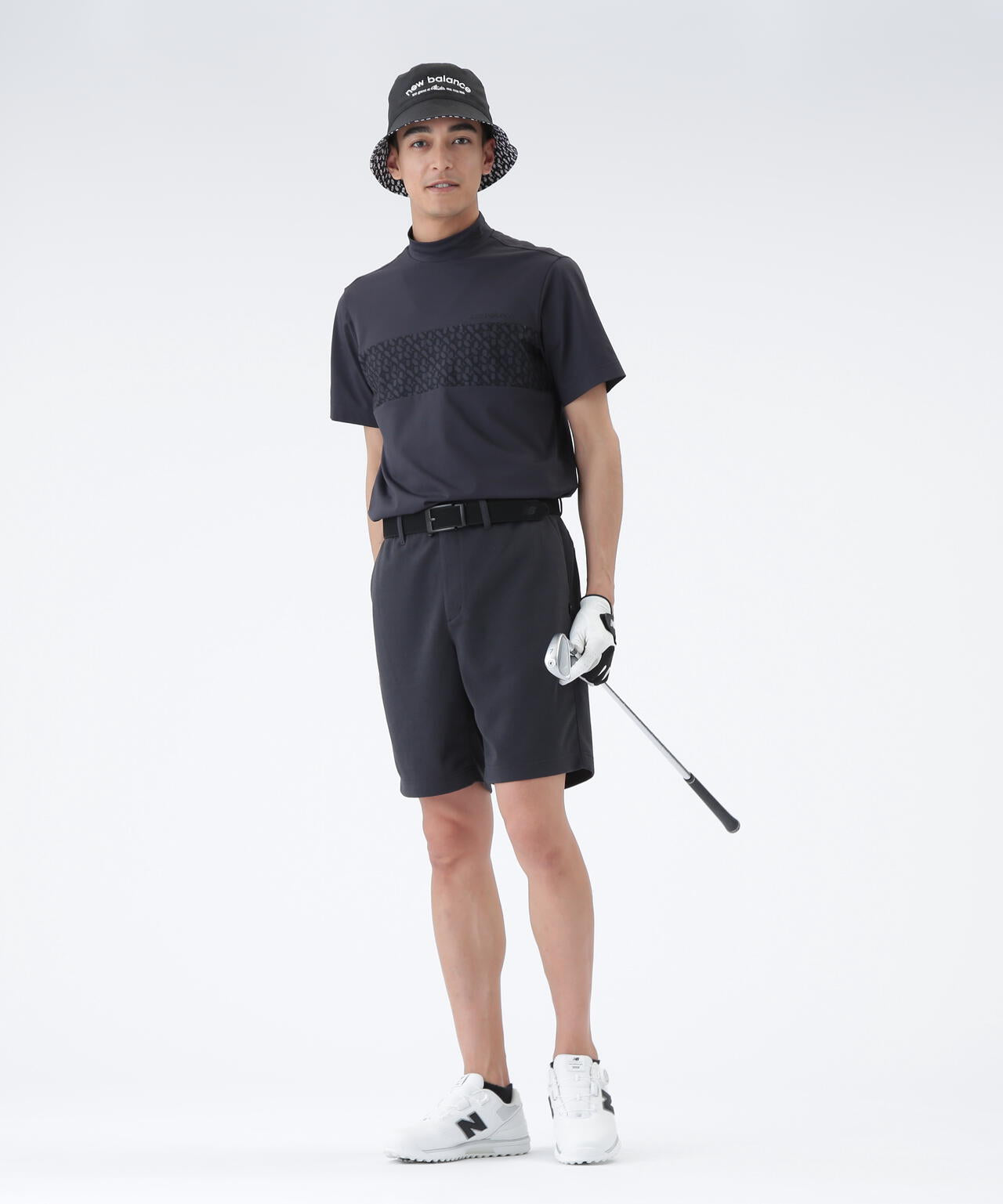 ロゴジオメトリック柄 半袖 モックネック プルオーバー (MENS) | new