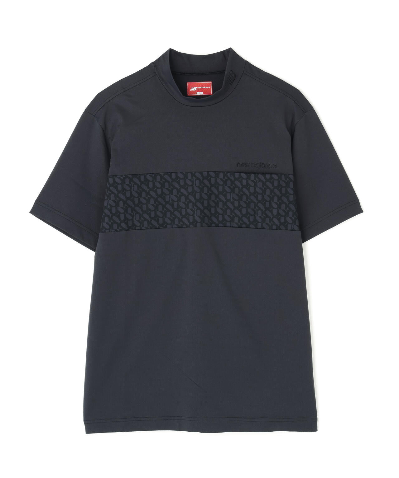 ロゴジオメトリック柄 半袖 モックネック プルオーバー (MENS)