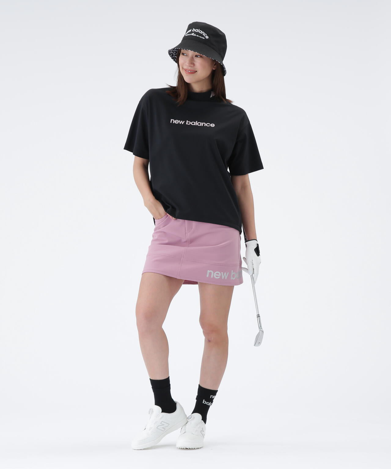 保形性 ストレッチ ハーフスリーブ モックネック プルオーバー (WOMENS