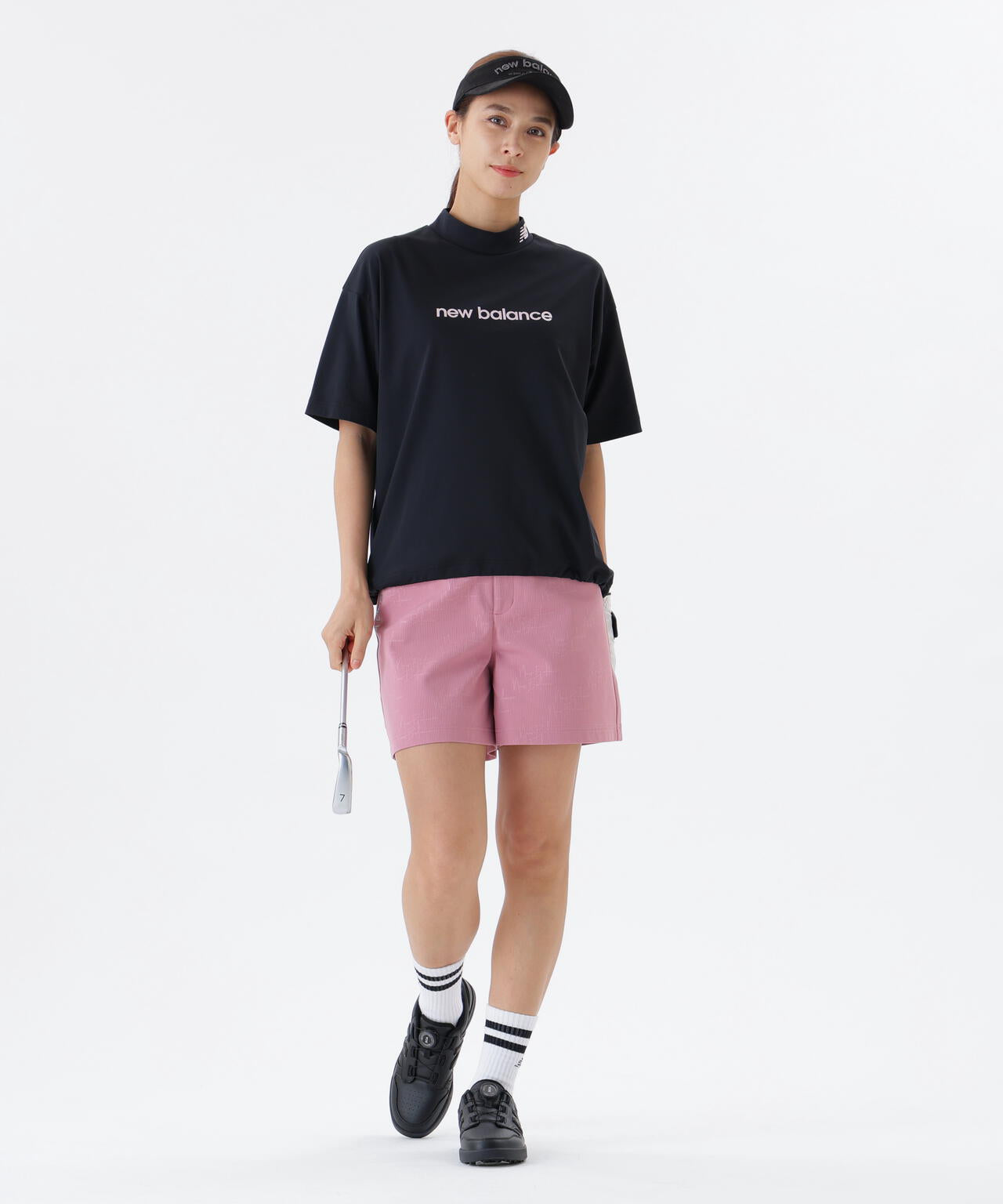 保形性 ストレッチ ハーフスリーブ モックネック プルオーバー (WOMENS)