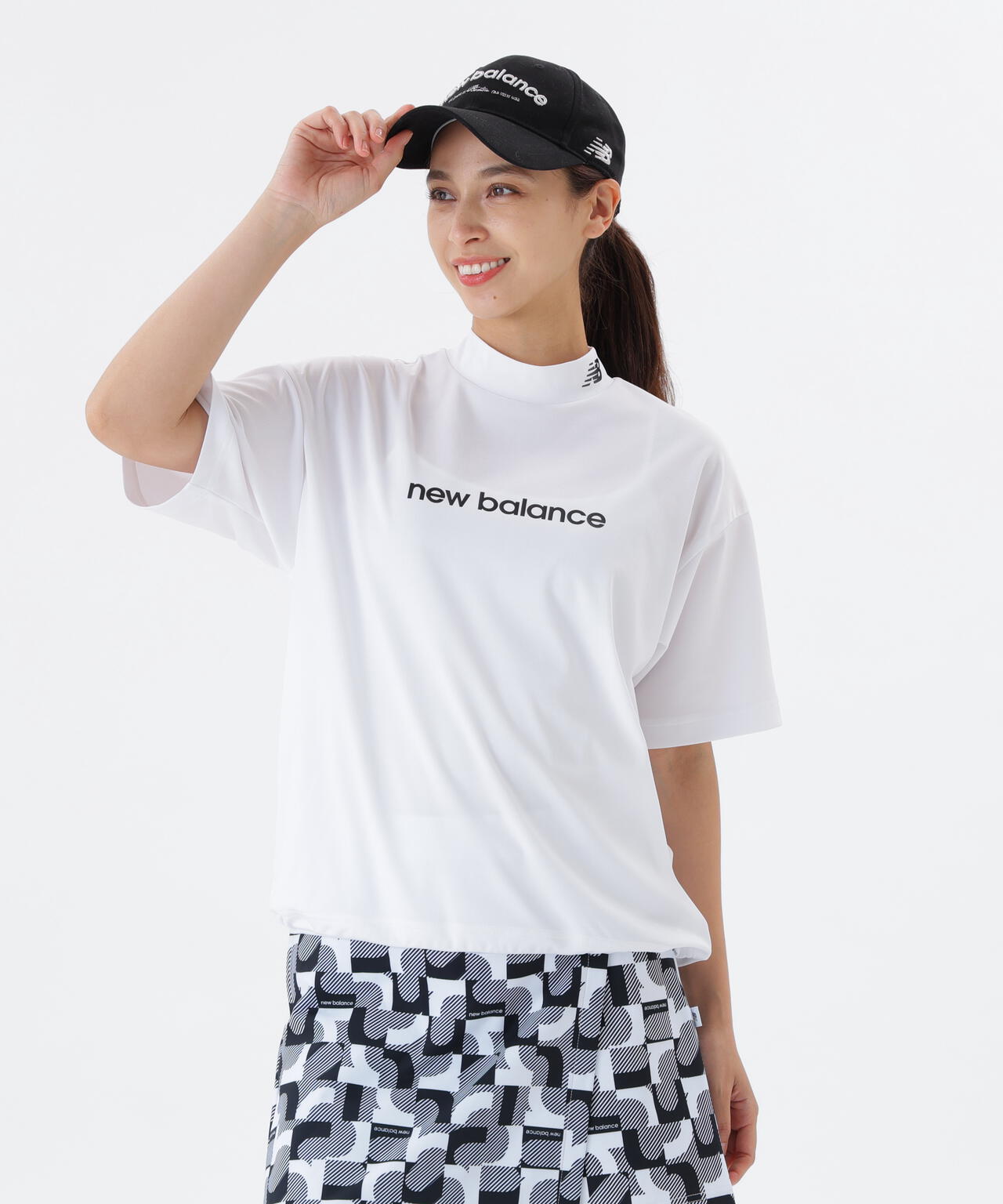 保形性 ストレッチ ハーフスリーブ モックネック プルオーバー (WOMENS)