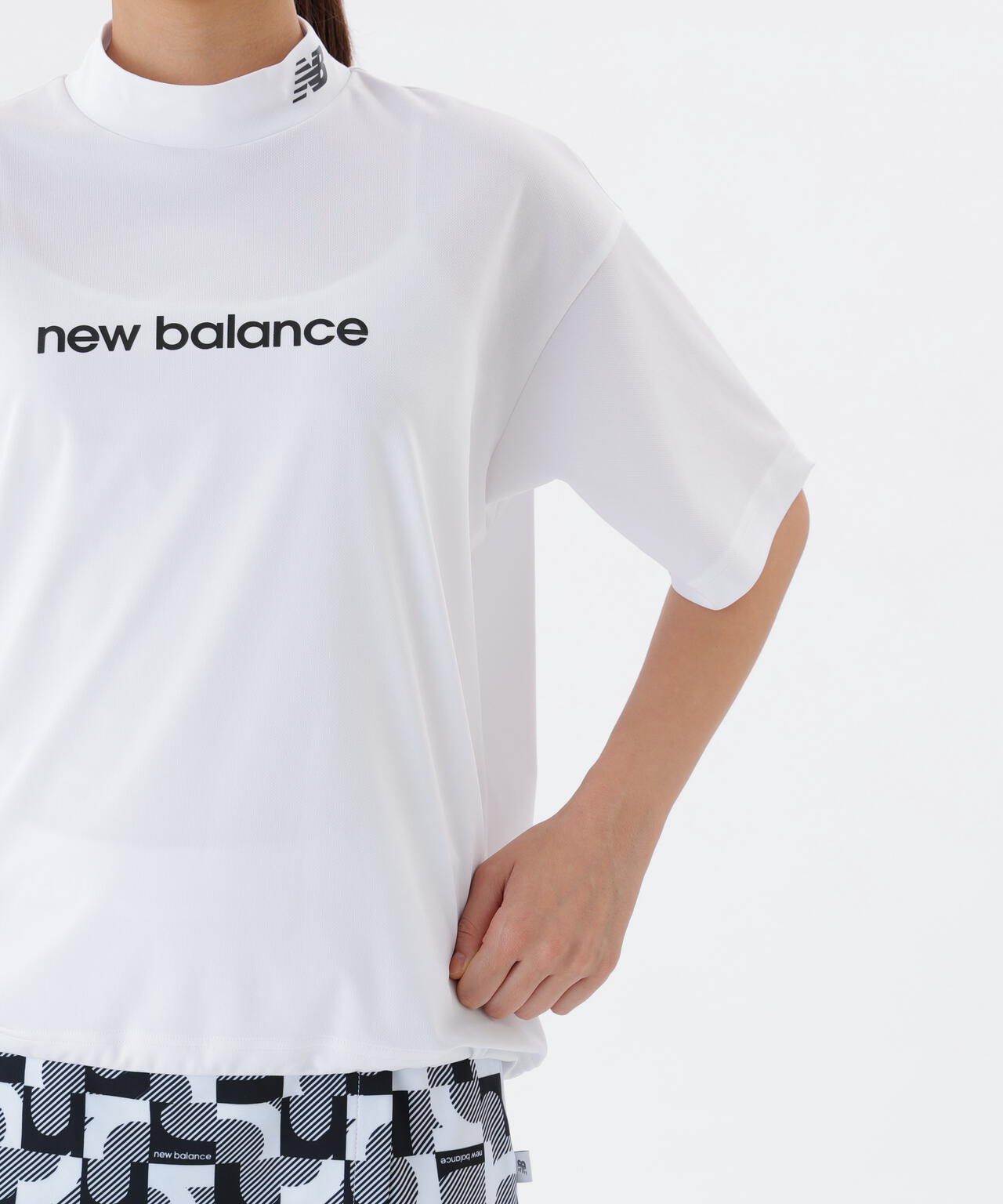 保形性 ストレッチ ハーフスリーブ モックネック プルオーバー (WOMENS)