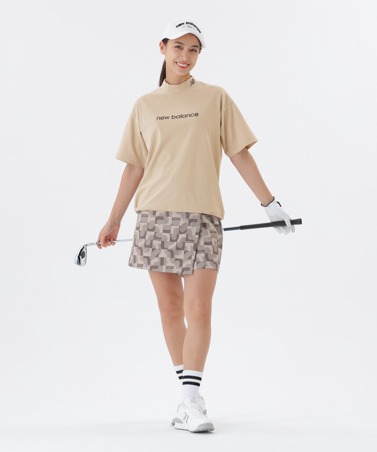 保形性 ストレッチ ハーフスリーブ モックネック プルオーバー (WOMENS)