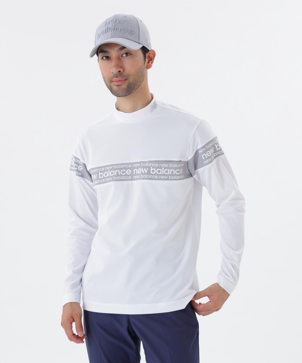 保形性 ストレッチ 長袖 モックネック プルオーバー (MENS)