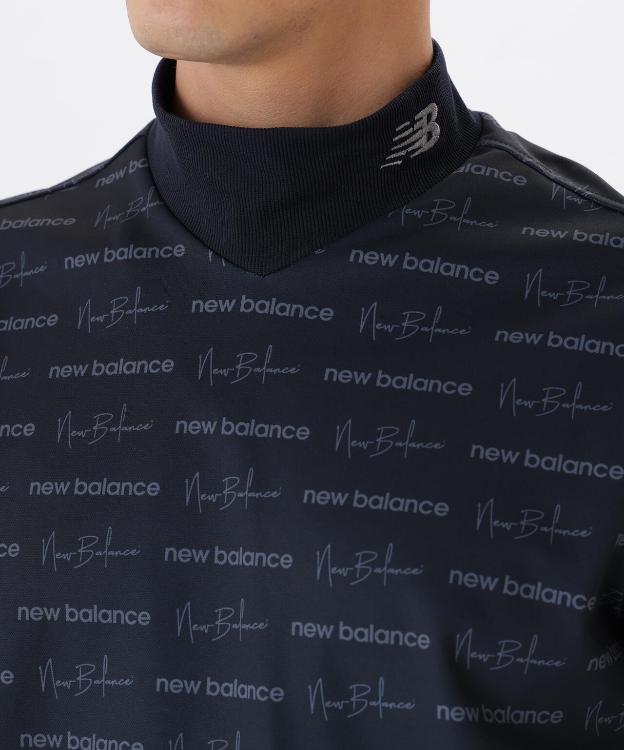 ニューバランス ゴルフ ロゴラッピングペーパー柄 長袖 モックネック プルオーバー 012-5267004 ゴルフウェア トップス 2025年秋冬モデル Newbalance GOLF ロゴラッピングペーパー柄 長袖 モックネック プルオーバー (MENS