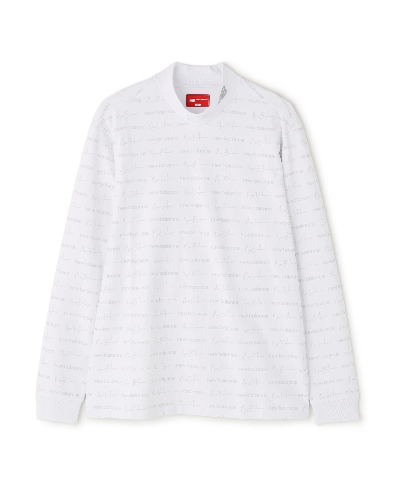 ロゴラッピングペーパー柄 長袖 モックネック プルオーバー (MENS