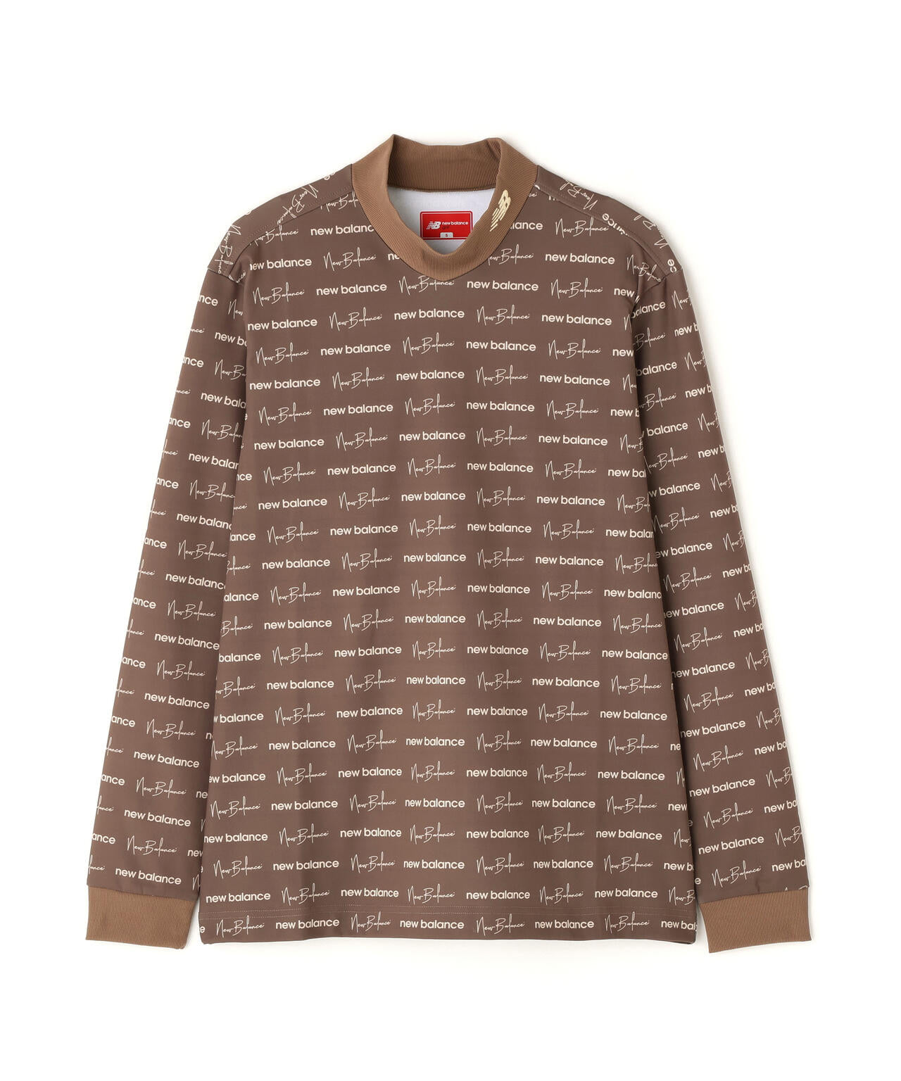 ロゴラッピングペーパー柄 長袖 モックネック プルオーバー (MENS