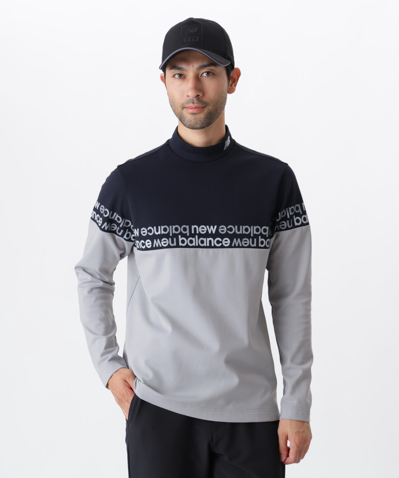 光吸収発熱 長袖 モックネック プルオーバー (MENS)