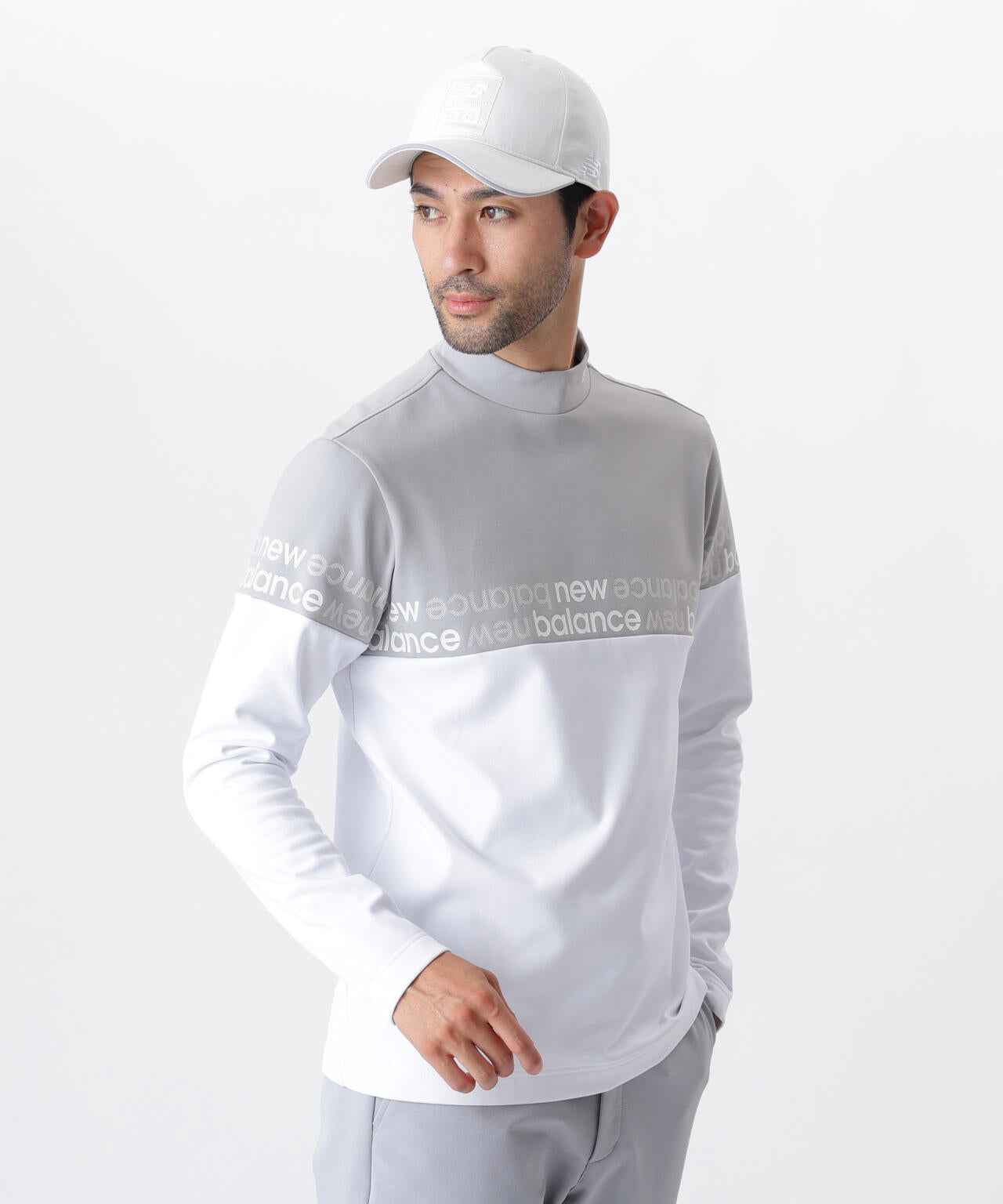 光吸収発熱 長袖 モックネック プルオーバー (MENS)