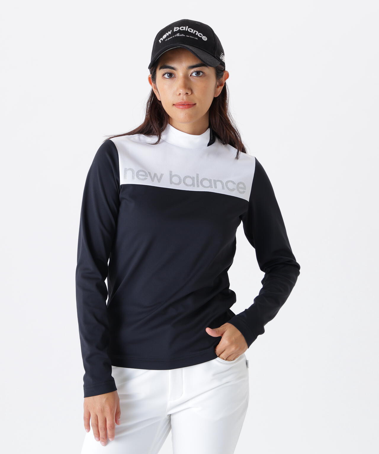 保形性 ストレッチ 長袖 モックネック プルオーバー (WOMENS)