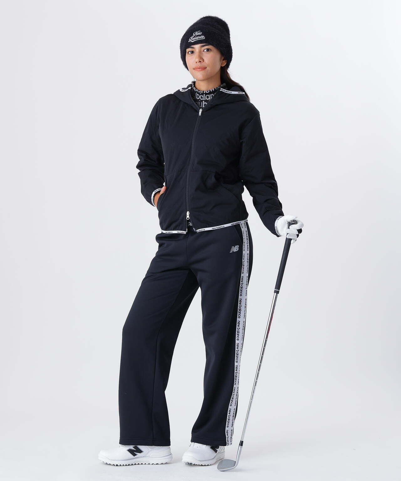 アップサイドダウンロゴボーダー 長袖 モックネック プルオーバー (WOMENS)