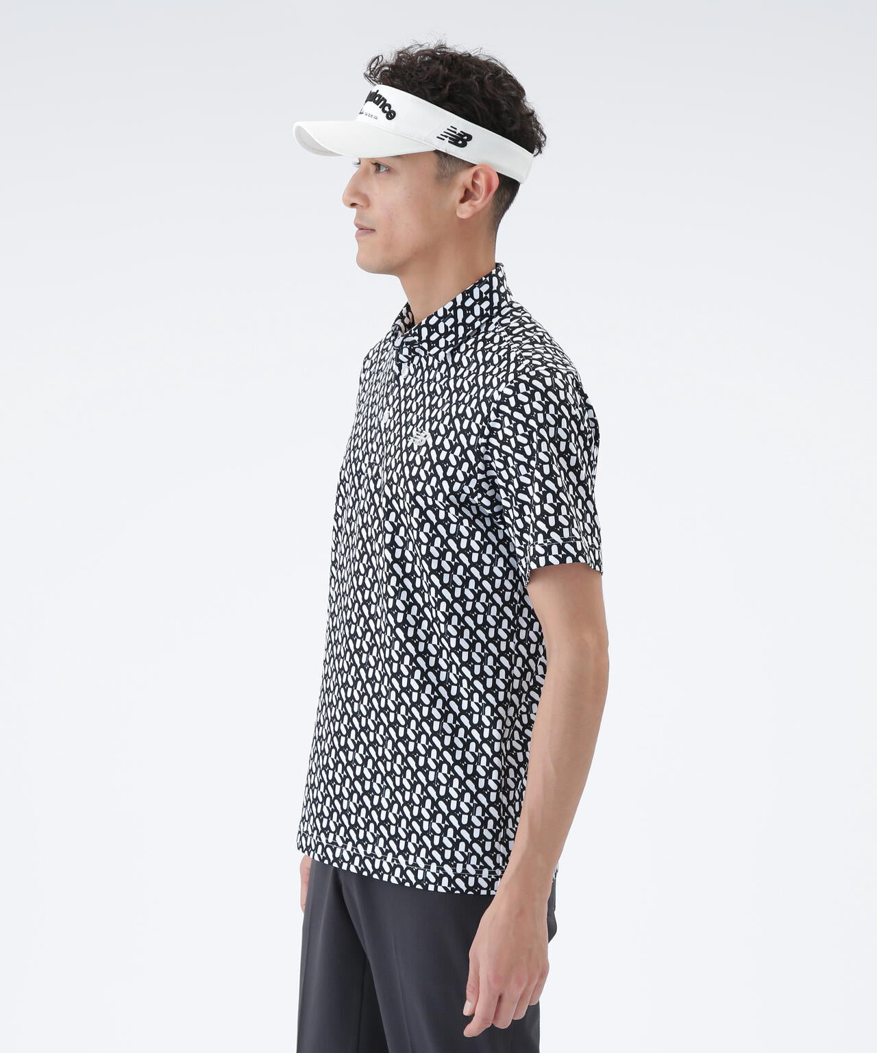 ロゴジオメトリック柄 半袖 カラーシャツ (MENS)