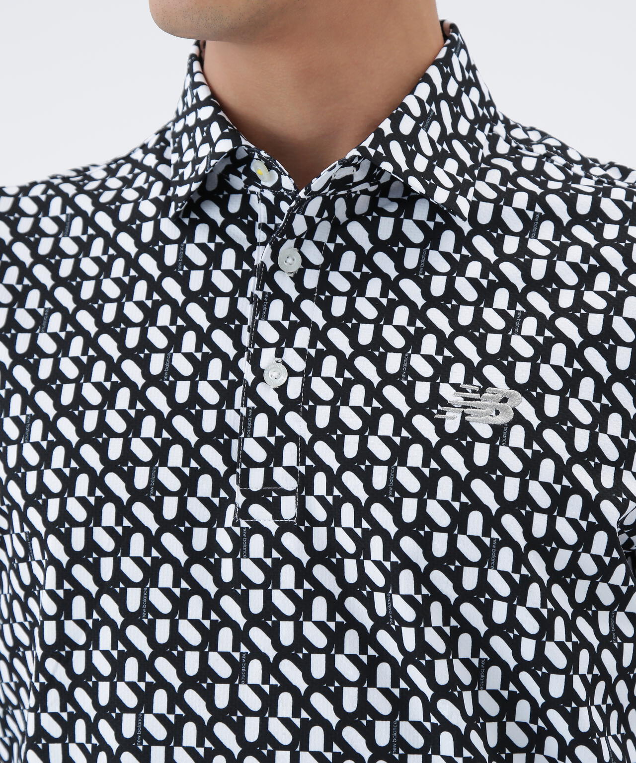 ロゴジオメトリック柄 半袖 カラーシャツ (MENS)