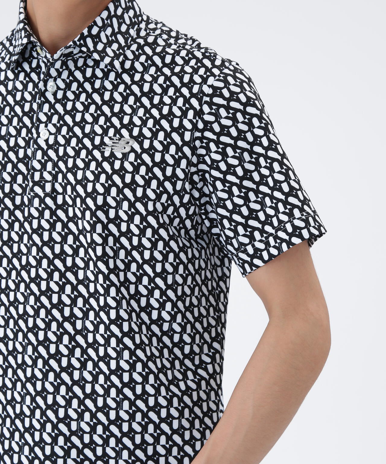 ロゴジオメトリック柄 半袖 カラーシャツ (MENS)