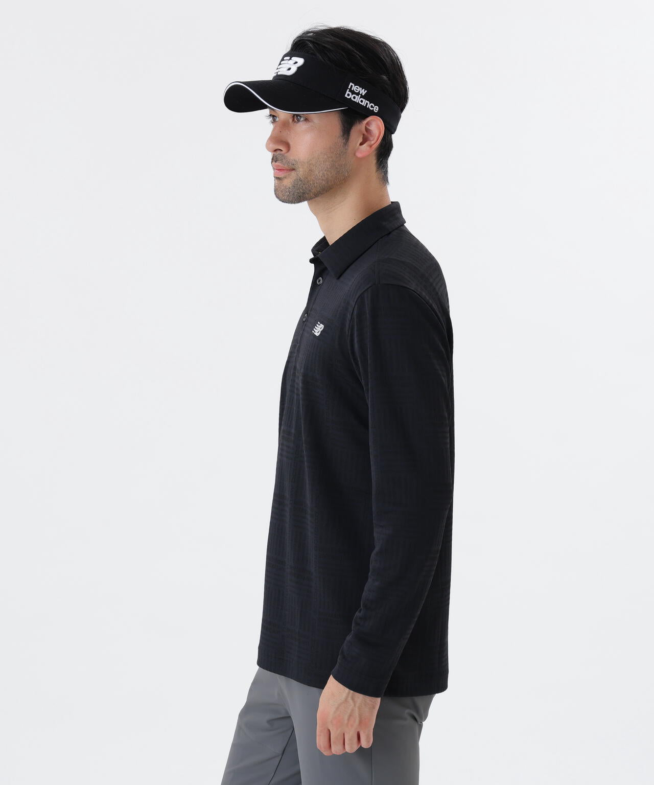 ロゴグレンチェック柄 ストレッチ 長袖 カラーシャツ (MENS)